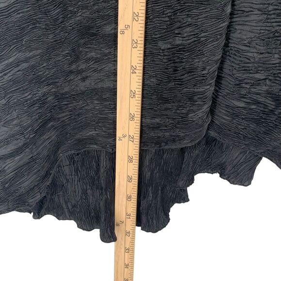 Anett Rostel Crinkle Pleat Jacket Size 42 Black Asymmetric Hem M/L Lagenlook - Picture 6 of 12